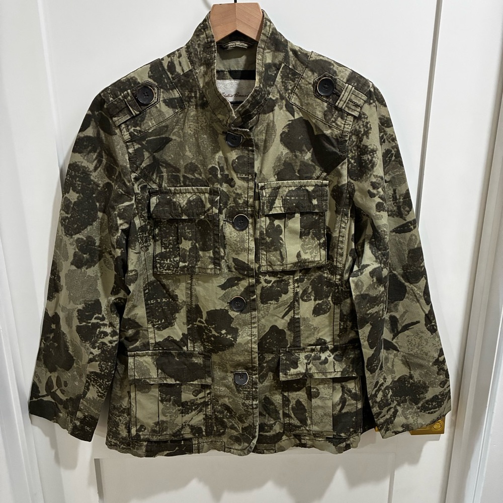 Eddie Bauer Women’s Floral Camo Utility Jacket Size Large Tall